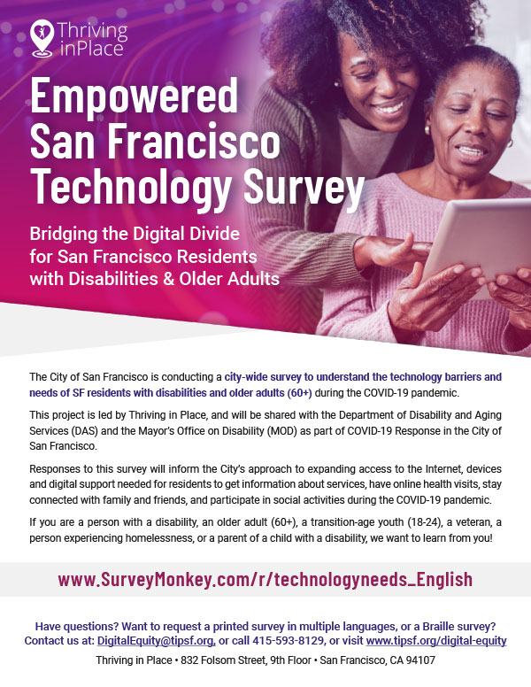 Thumbnail image of the Empowered San Francisco Technology Needs Assessment flyer.
