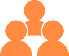 Icon of three orange generic people.